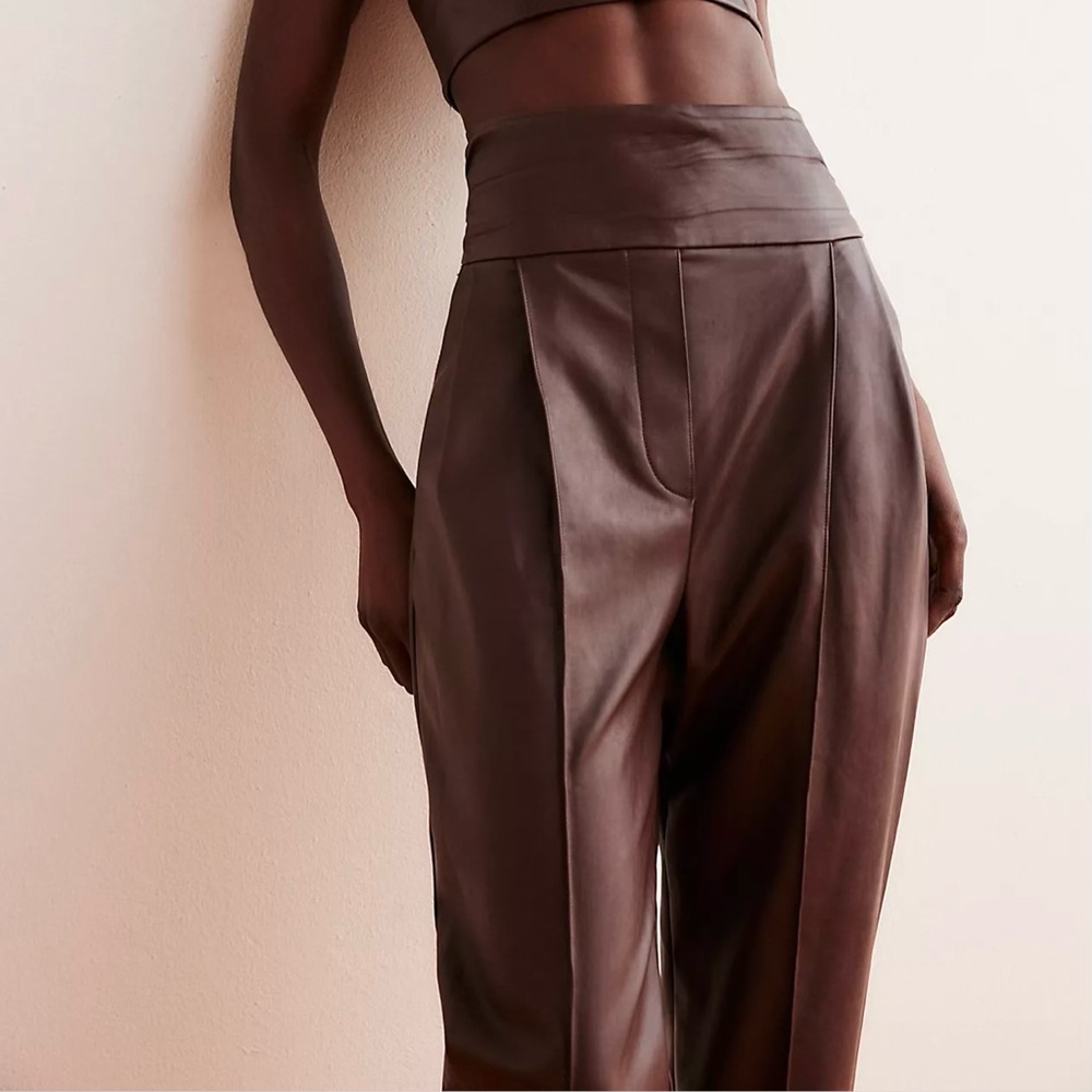 NWOT Free People Cora Vegan High Waisted Leather Pants